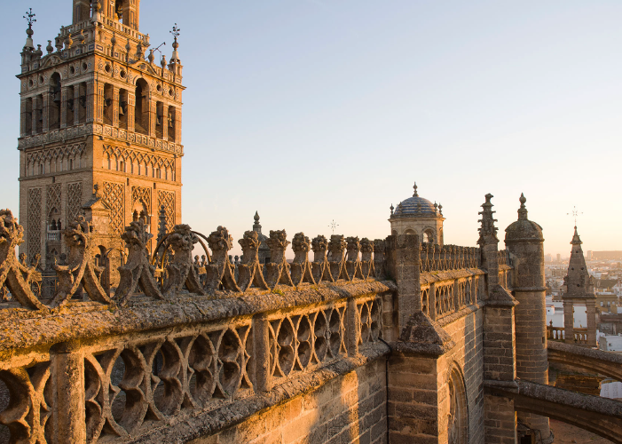 You can climb the Giralda tower inside for a magnificent view of the city.